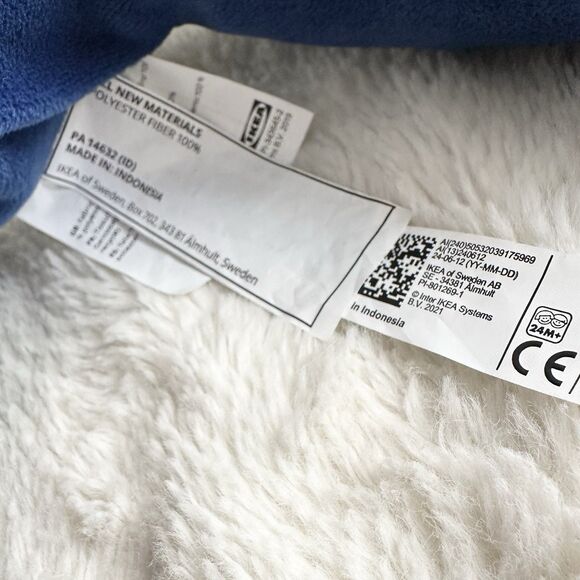 IKEA Blavingad Blue Whale Plush Stuffed Animal Toy 39” Stuffed Zipper Mouth - Picture 6 of 8